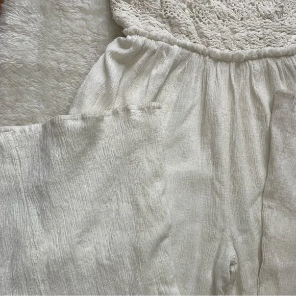 Free people NWT Soleil one piece jumpsuit wide leg open back in ivory - Picture 5 of 7